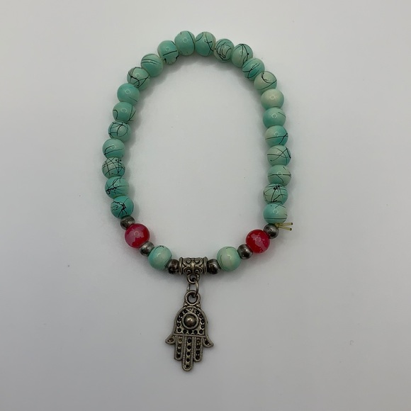 Hand of Fatima Beaded Necklace - Picture 4 of 9